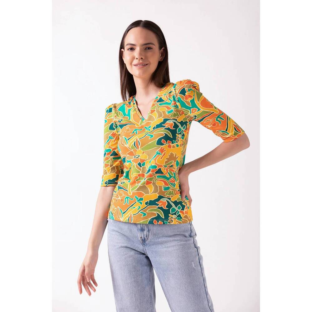 NEW CELINA MOON lina knit top in multi orange